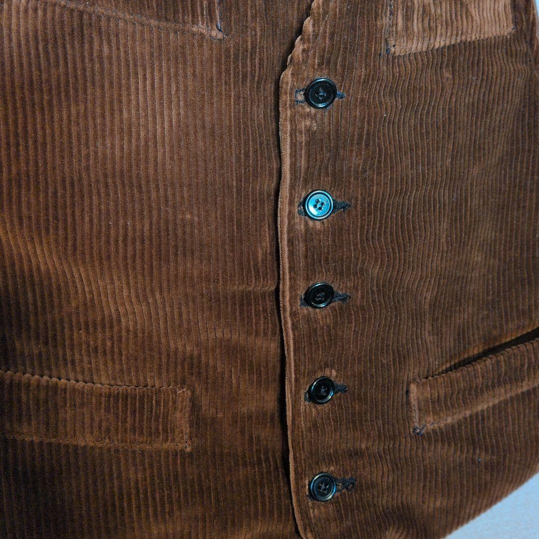 【珍品】40s EURO VINTAGE 太畝コーデュロイベスト 手仕事