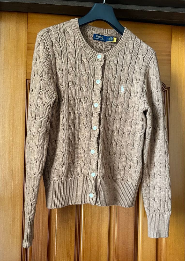 Polo Ralph Lauren ケーブルニットコットンカーディガン M