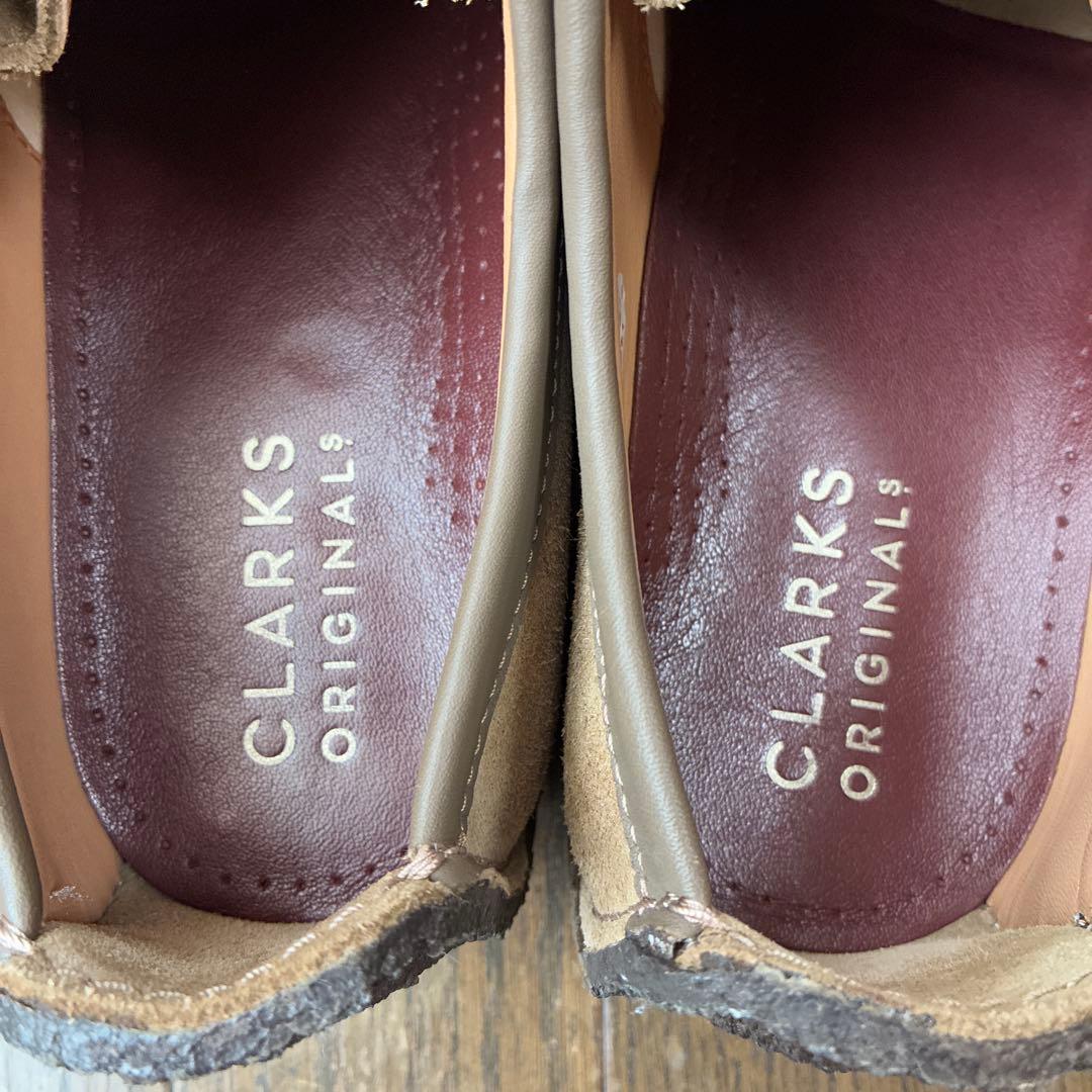 Clarks クラークス26cm ナタリー 本革 ベージュ チャーム付き 美品