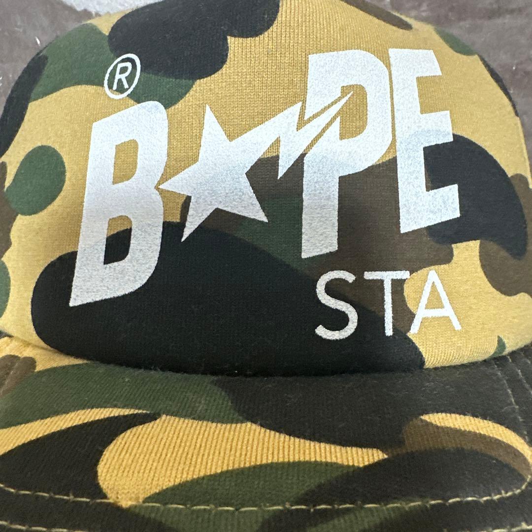 新品未使用 APE エイプ BAPE STA メッシュキャップ イエロー