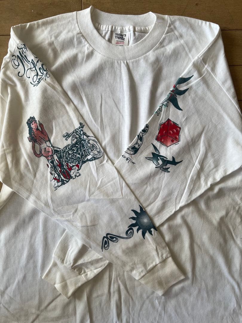 トップス DENNIS RODMAN TATTOO LS WHITE XL