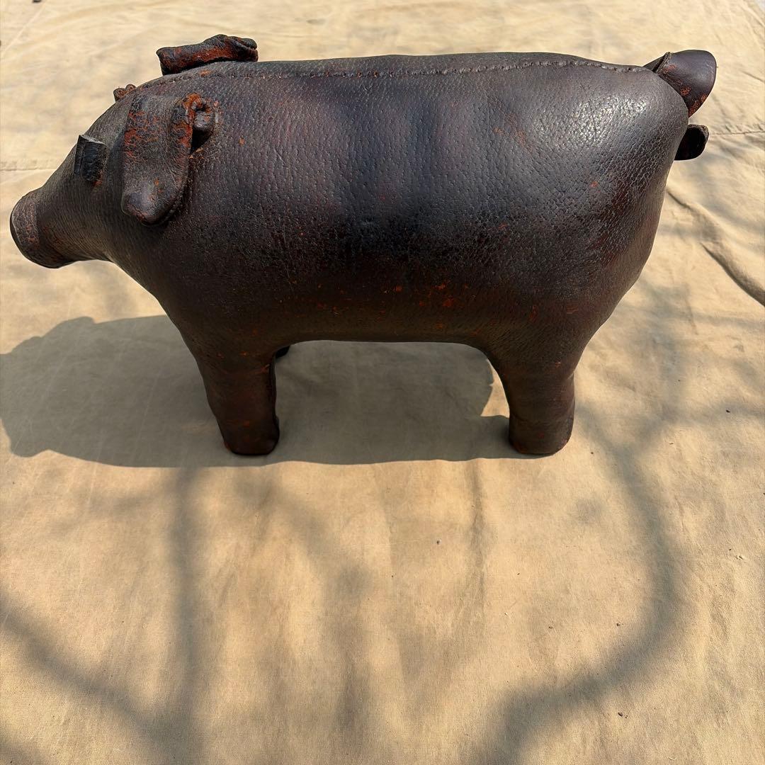 ば*ぃ様 60s〜OMERSA？レザーフットスツールpigヴィンテージインダスト