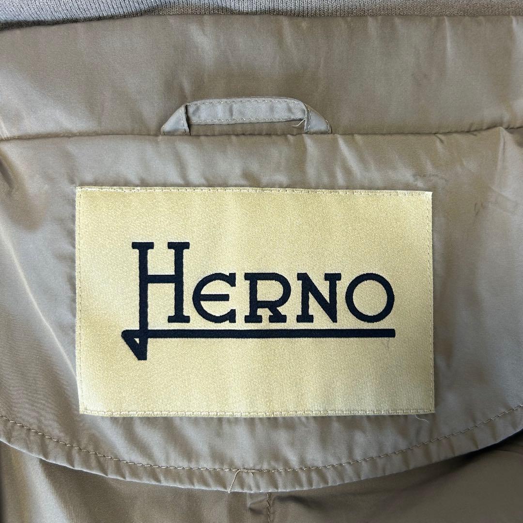 【HERNO】フルジップニット切替えワンピース　イタリア製　パープル系　44