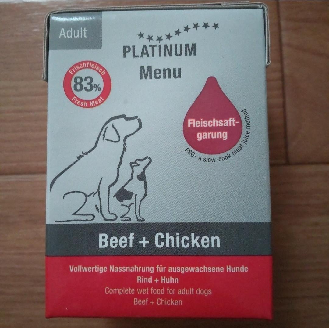 値下げ！プラチナム成犬用フード(ビーフ+チキン・ダック+ターキー) 計24個