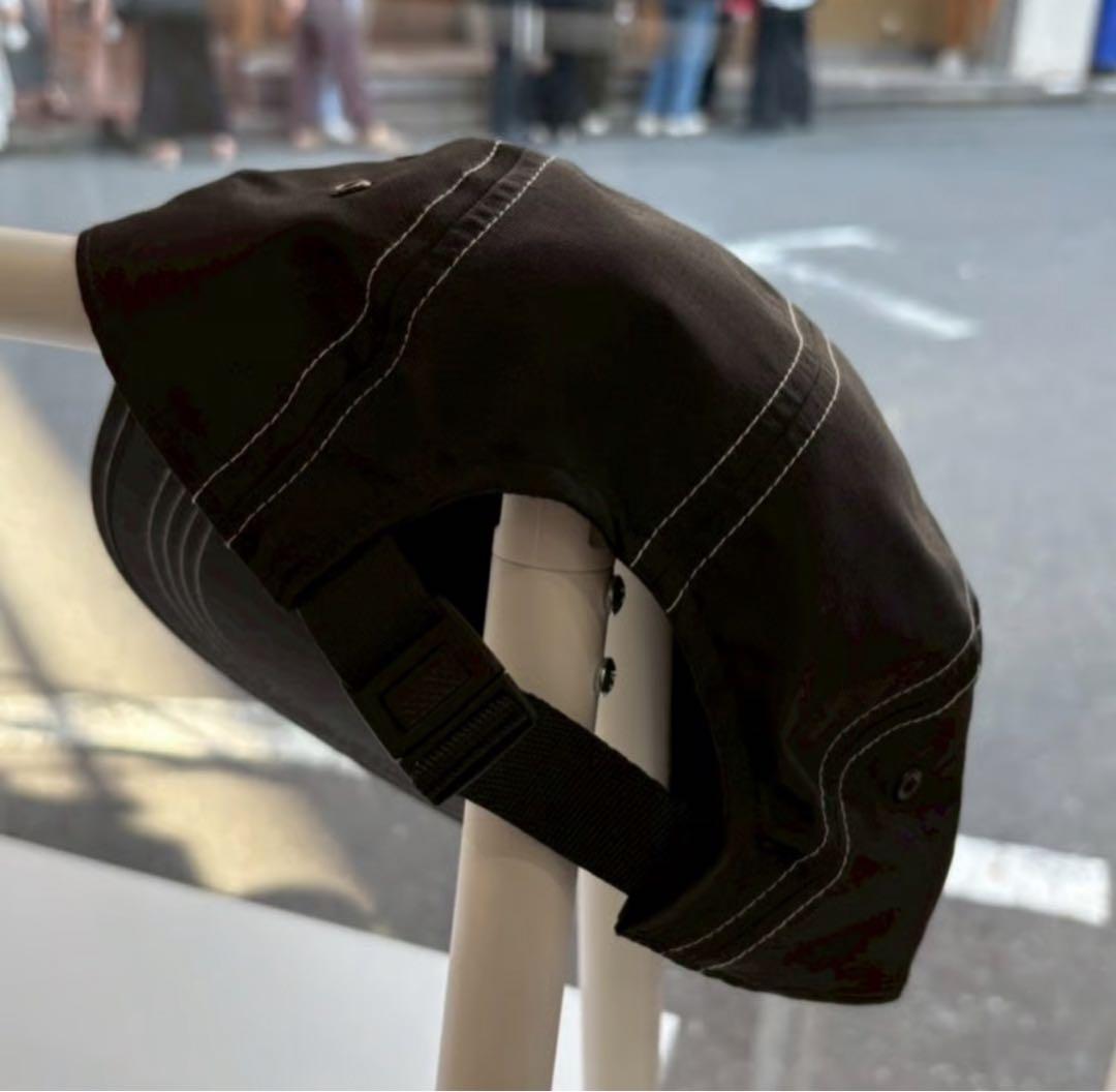 超少量生産 geek CORDURA Long Bill Cap 黒 白ステッチ