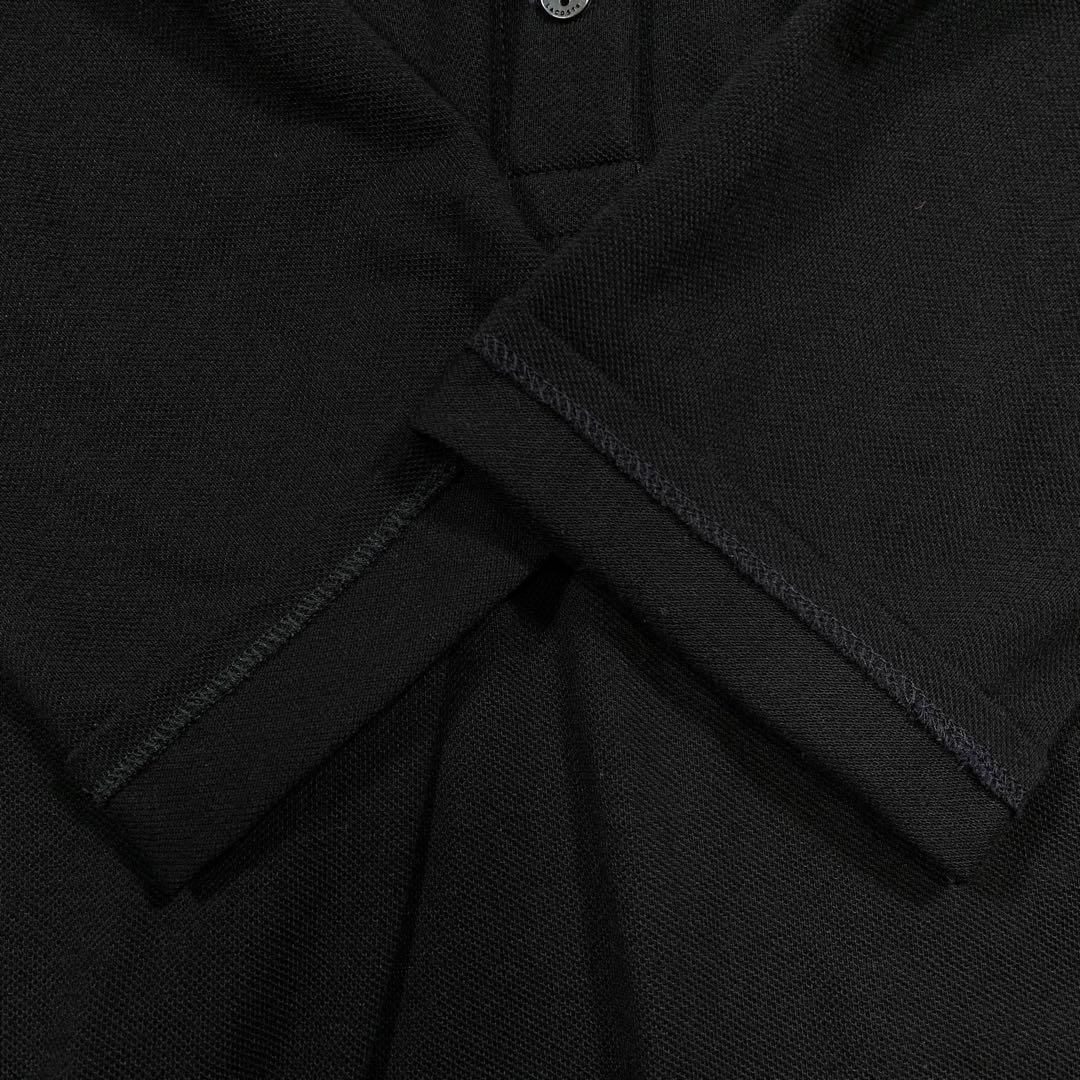 【希少】 LACOSTE バックプリーツ ポロシャツ ブラック ラコステ 鹿の子