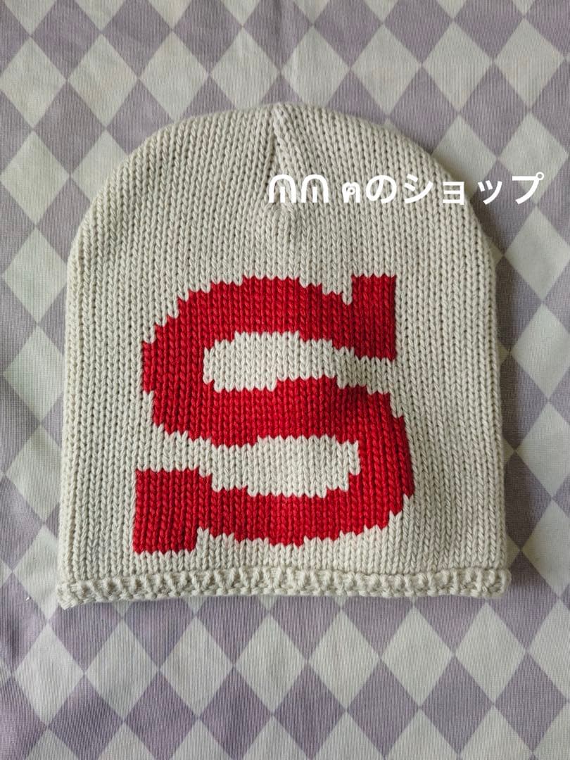 STUSSY レッド/ベージュ ニット帽ビーニー 人気