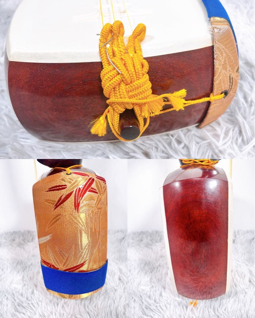【良品】地唄三味線　三味線　紅木　太棹　綾杉胴　東さわり