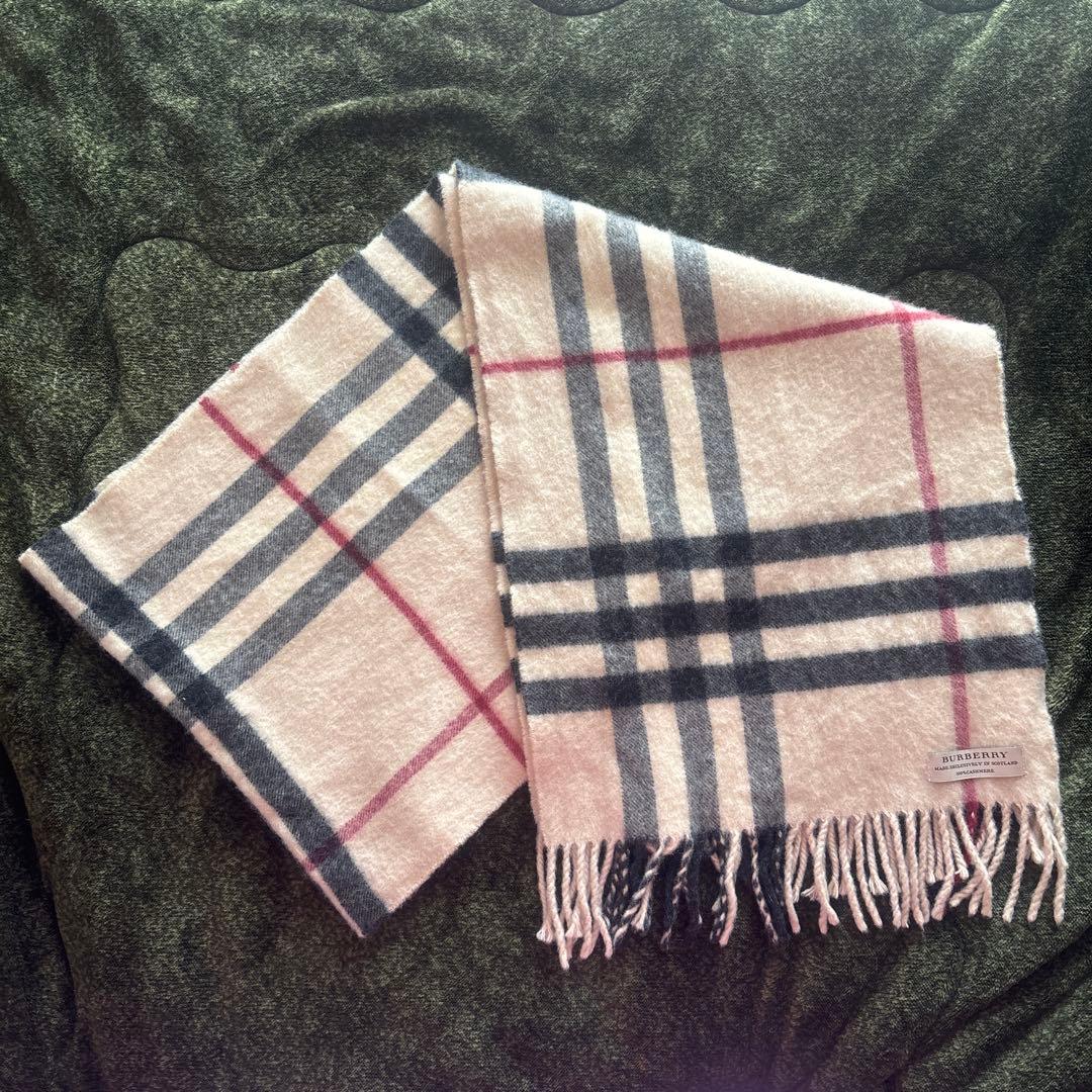 BURBERRY カシミヤ チェックマフラー