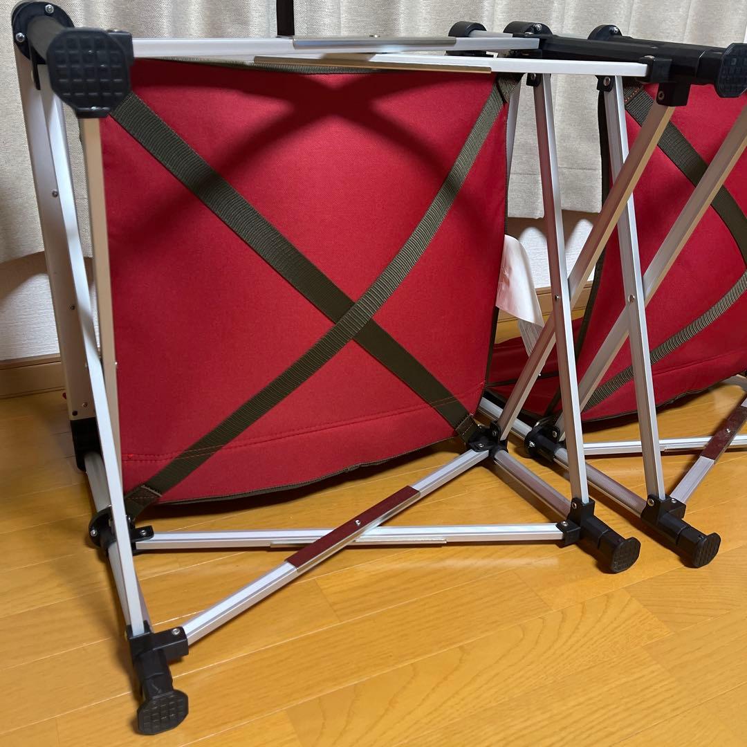 【2脚セット】Coleman ツーウェイキャプテンチェア 赤 室内使用