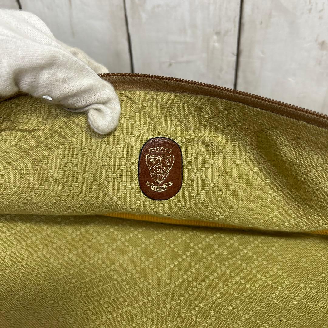 GUCCI オールドグッチ レザー ボストンバッグ ブラウン　ロゴ　大容量　旅行