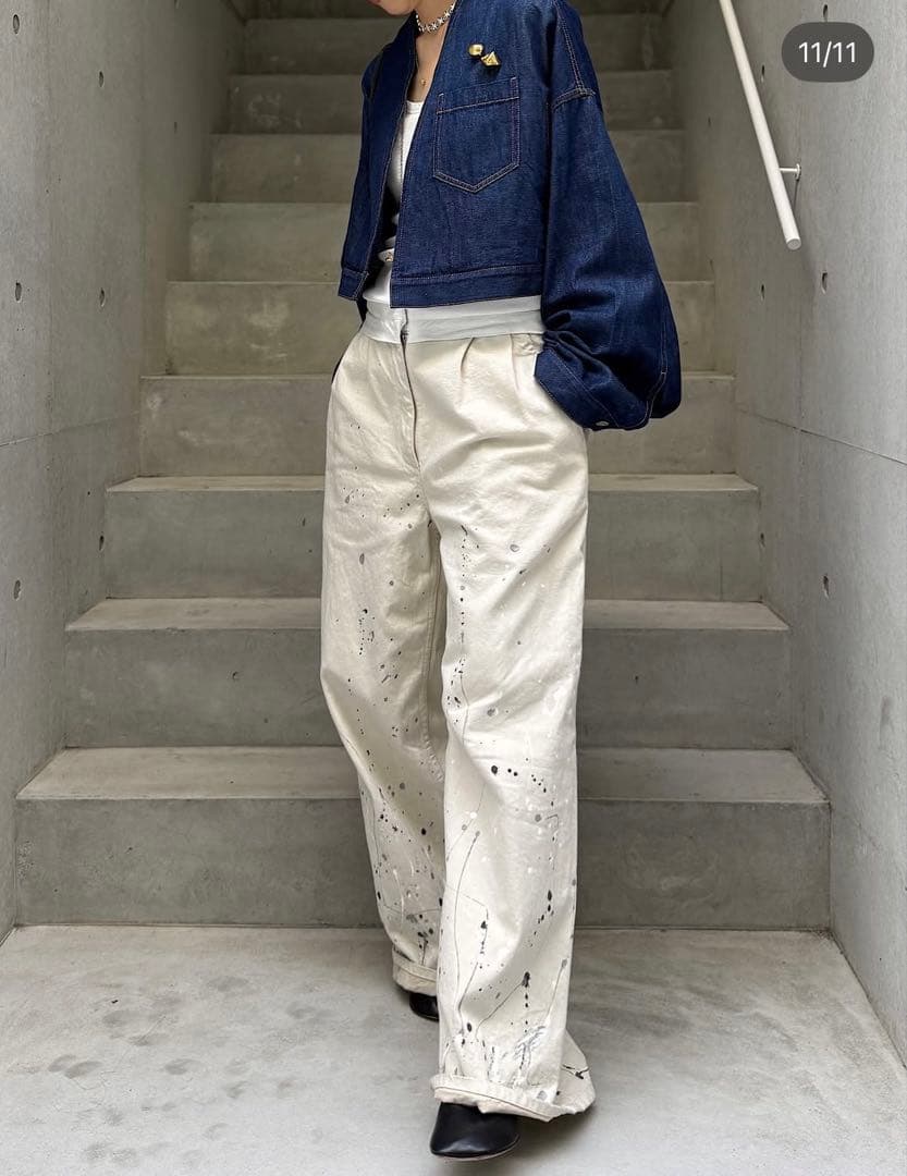 新品♪CHIEKO+ marvelt painted pants 38 チエコ
