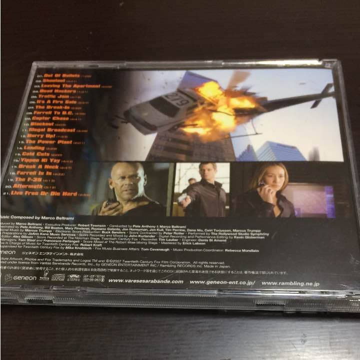 「ダイ・ハード4.0」オリジナル・サウンドトラックCD 国内盤　帯付き