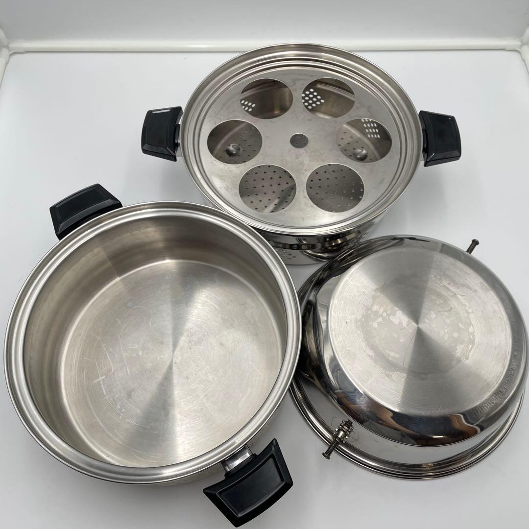 ロイヤルクイーン　両手鍋　蒸し器　ドーム型蓋　ステンレス製