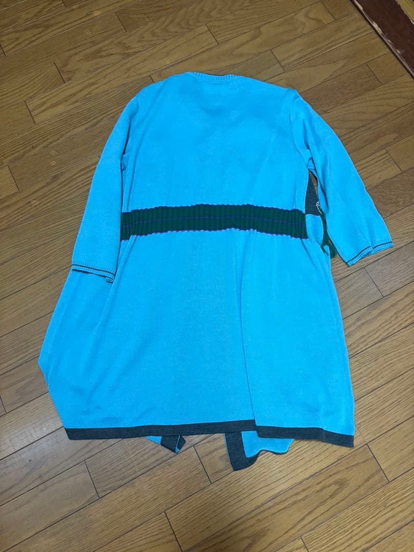 水色アート刺繍カーディガン