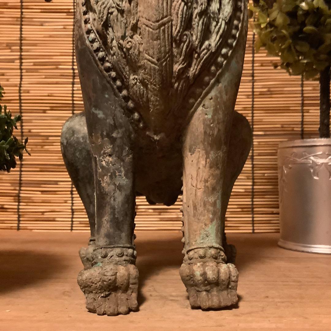 中国唐代「聖獣・唐獅子」神獣・霊獣・魔除け・守護・初唐様式・青銅・出土発掘