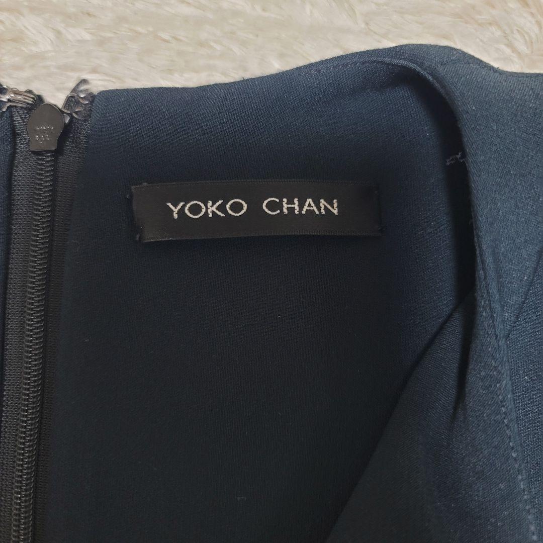 美品✨ヨーコチャン パール ワンピース ノースリーブ コクーン ネイビー