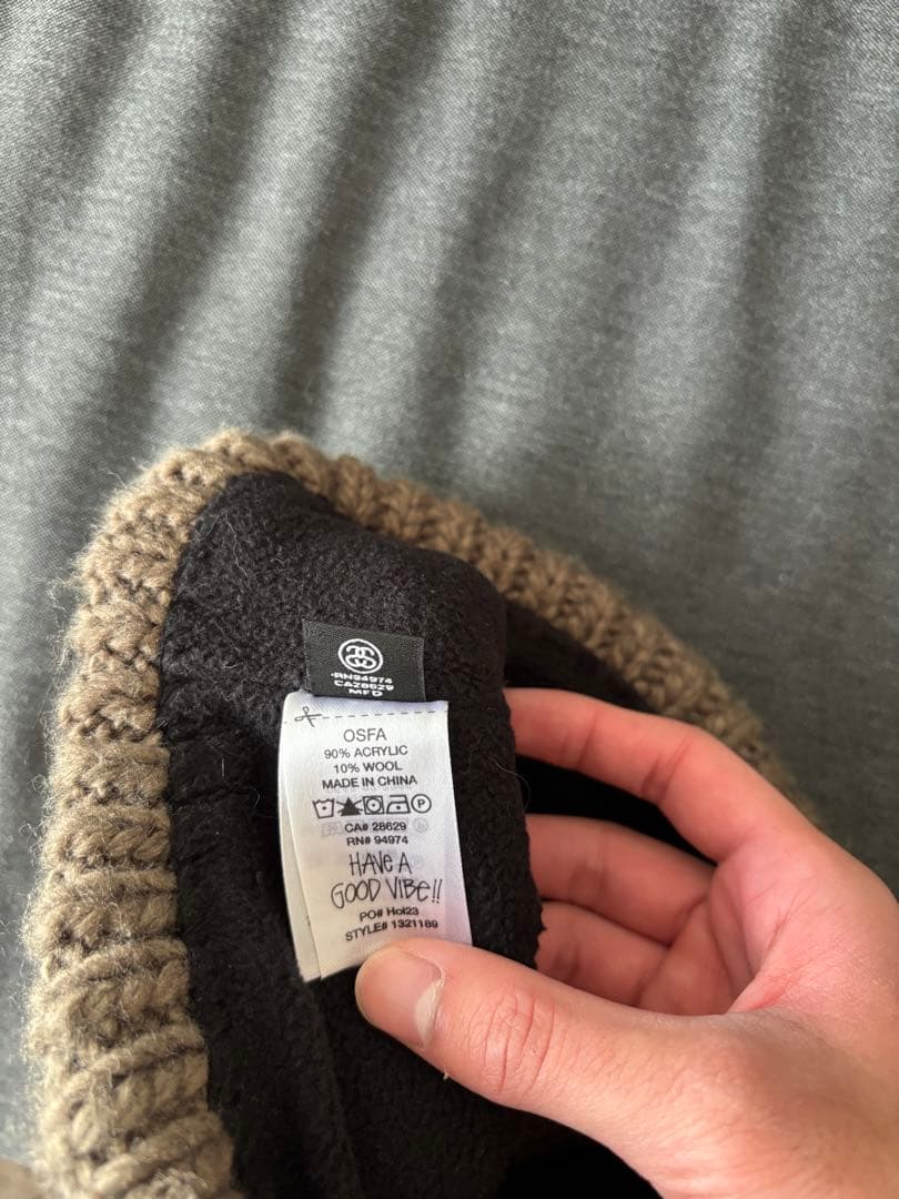 帽子 Stussy SKULLCAP CABLE KNIT BROWN