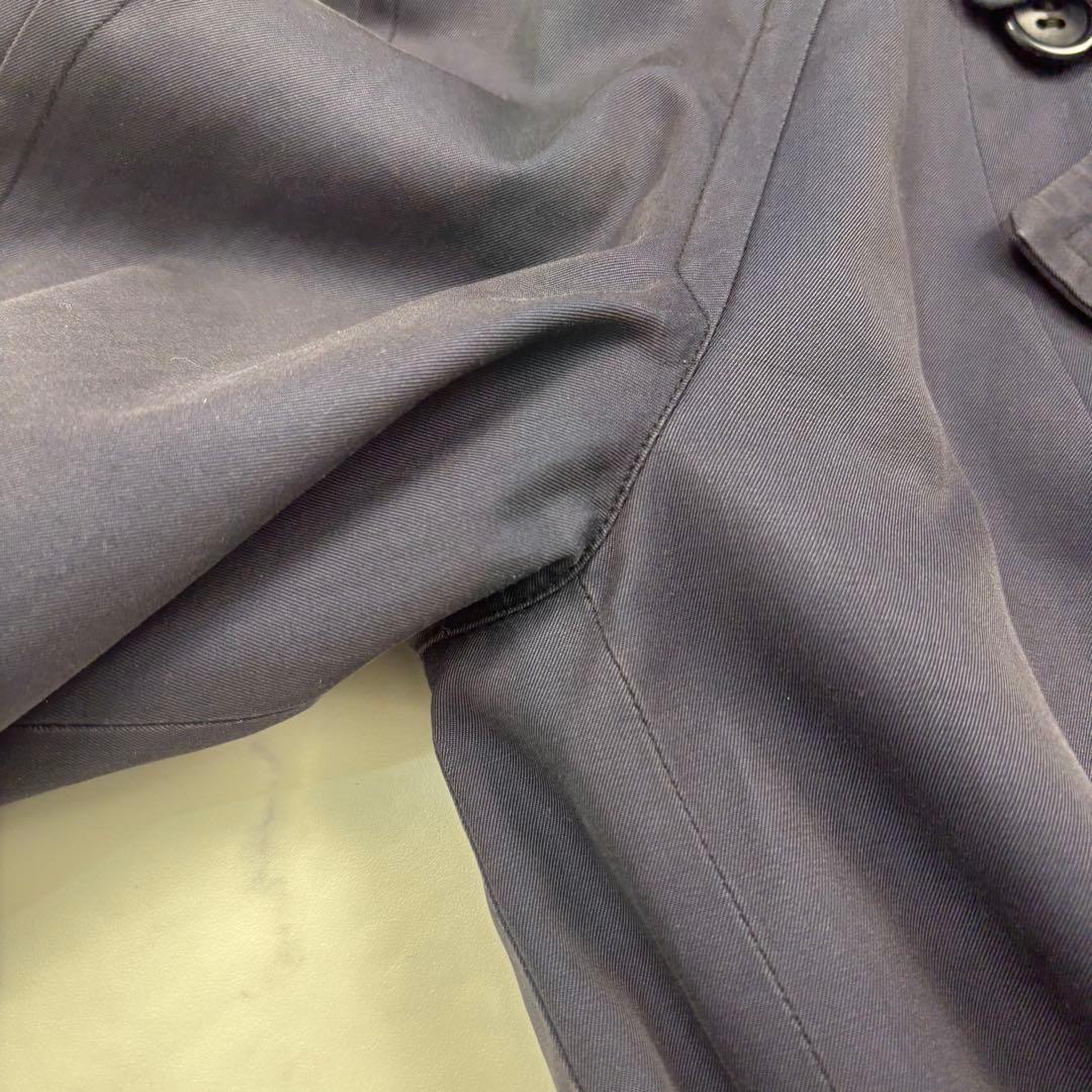 【逸品】バーバリーズ　ダブル　ロングトレンチコート　ネイビー　ノバチェ