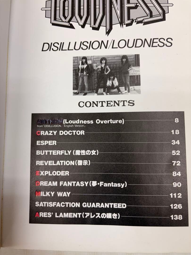 DISILLUSION LOUDNESS ラウドネス　撃剣零下　スコア
