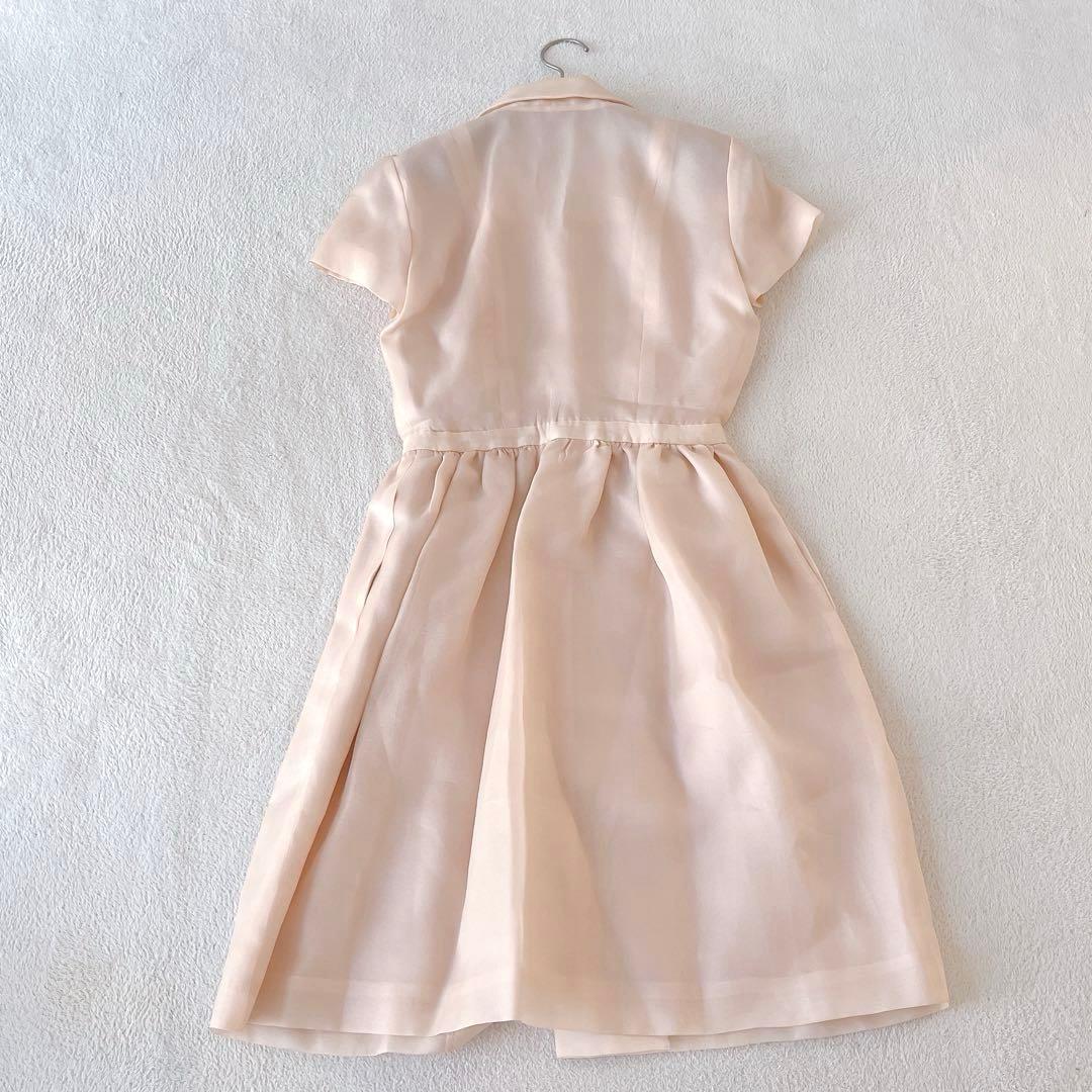美品★FOXEY BOUTIQUE★絹シルク100% 半袖ワンピース サイズ38