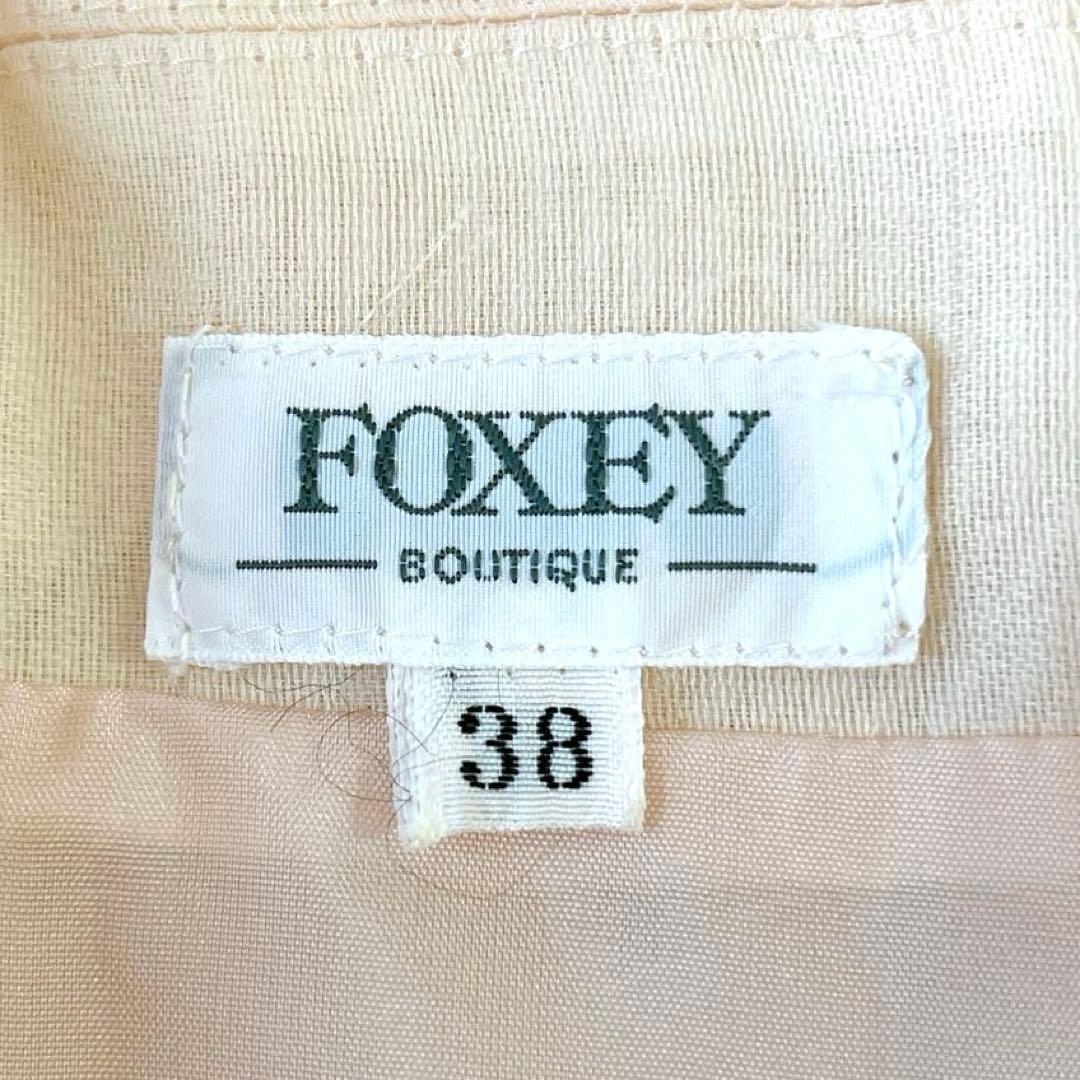 美品★FOXEY BOUTIQUE★絹シルク100% 半袖ワンピース サイズ38