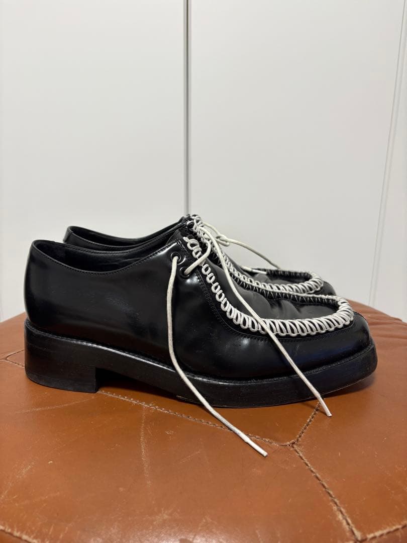 RAF SIMONS ブラック サイズ42 レザーシューズ