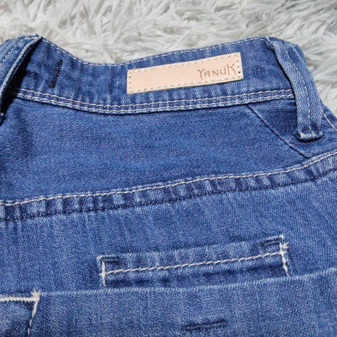 Yanuk Lilith ワイドデニム　リネン　薄手　カットオフ　SIZE 23