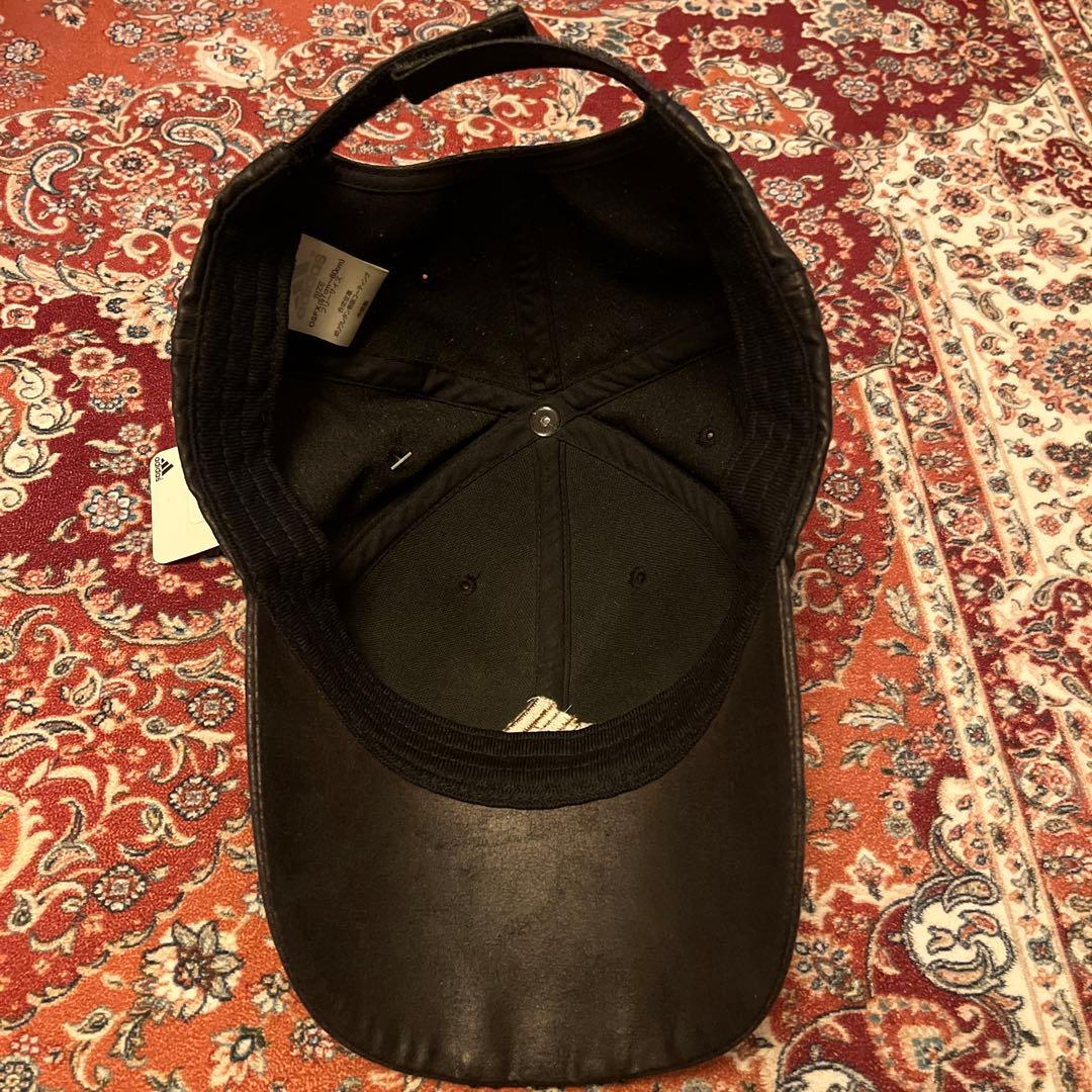 【00s old adidas】レア　レザーキャップ　フェイクレザー　古着