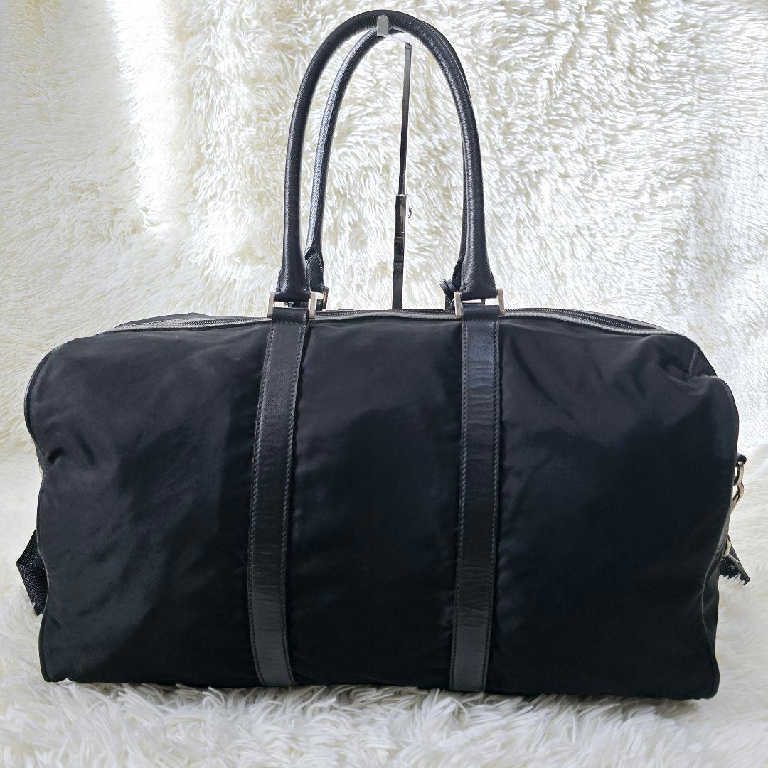 美品✨プラダ 大容量 サフィアーノレザー ナイロン ボストンバッグ 2way