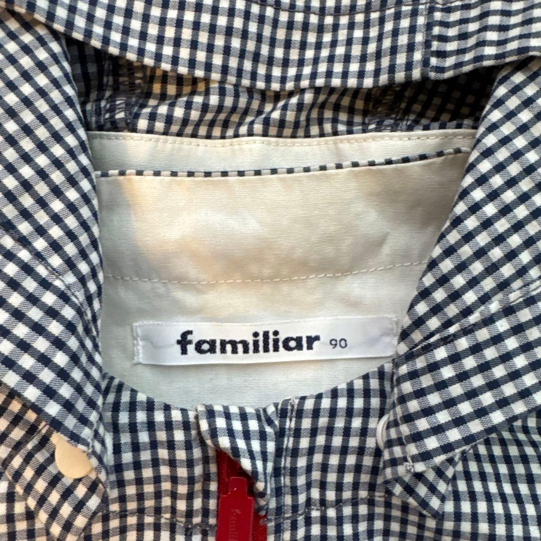 familiar チェック柄 フード付き　アウター 90 ウィンドブレーカー