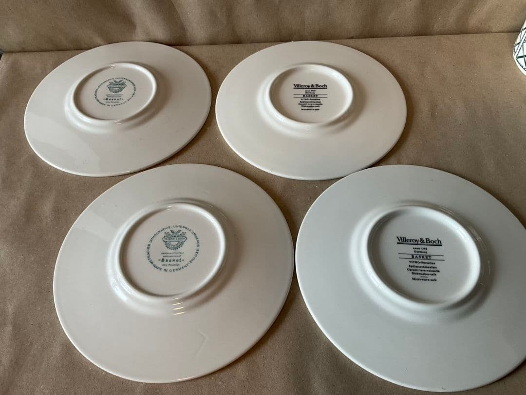 旧刻印　Villeroy & Boch バスケット　プレート　カップ　ソーサー