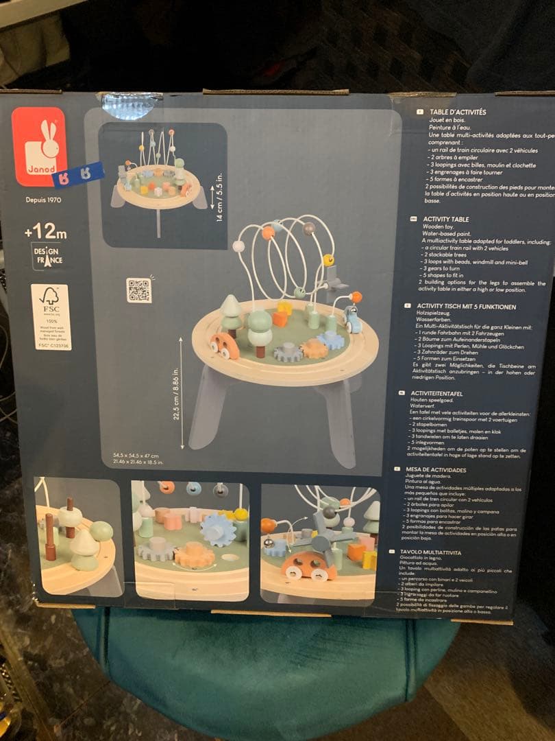 janod 木製 アクティビティ　テーブル　おもちゃ　知育玩具　モンテッソーリ
