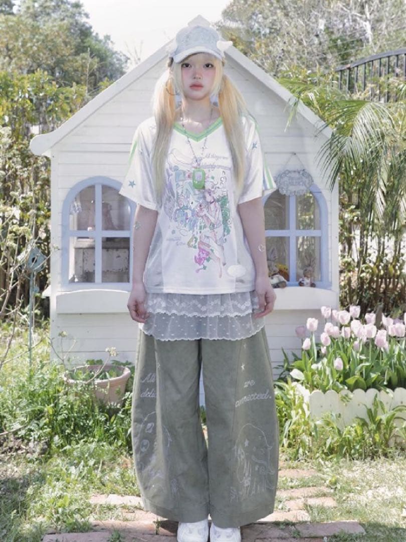 トップス Patchwork Short Sleeve Jersey HashtagDDD