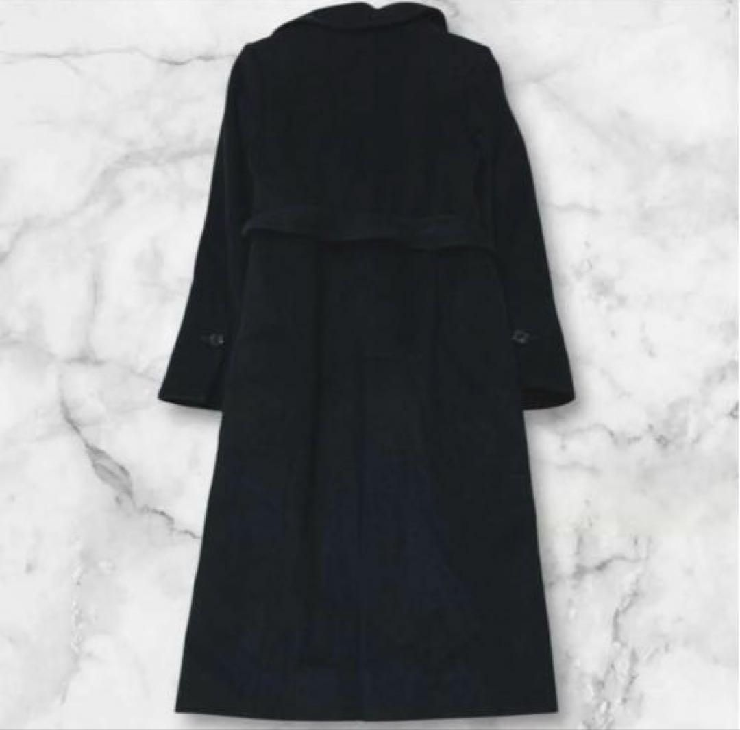 INED イネド　ロングコート　 ベルテッド　カシミヤ100% ブラック