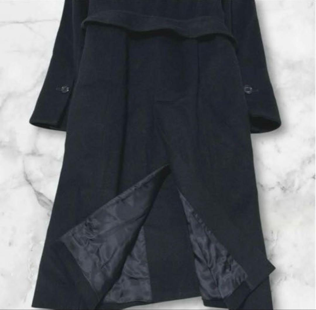 INED イネド　ロングコート　 ベルテッド　カシミヤ100% ブラック