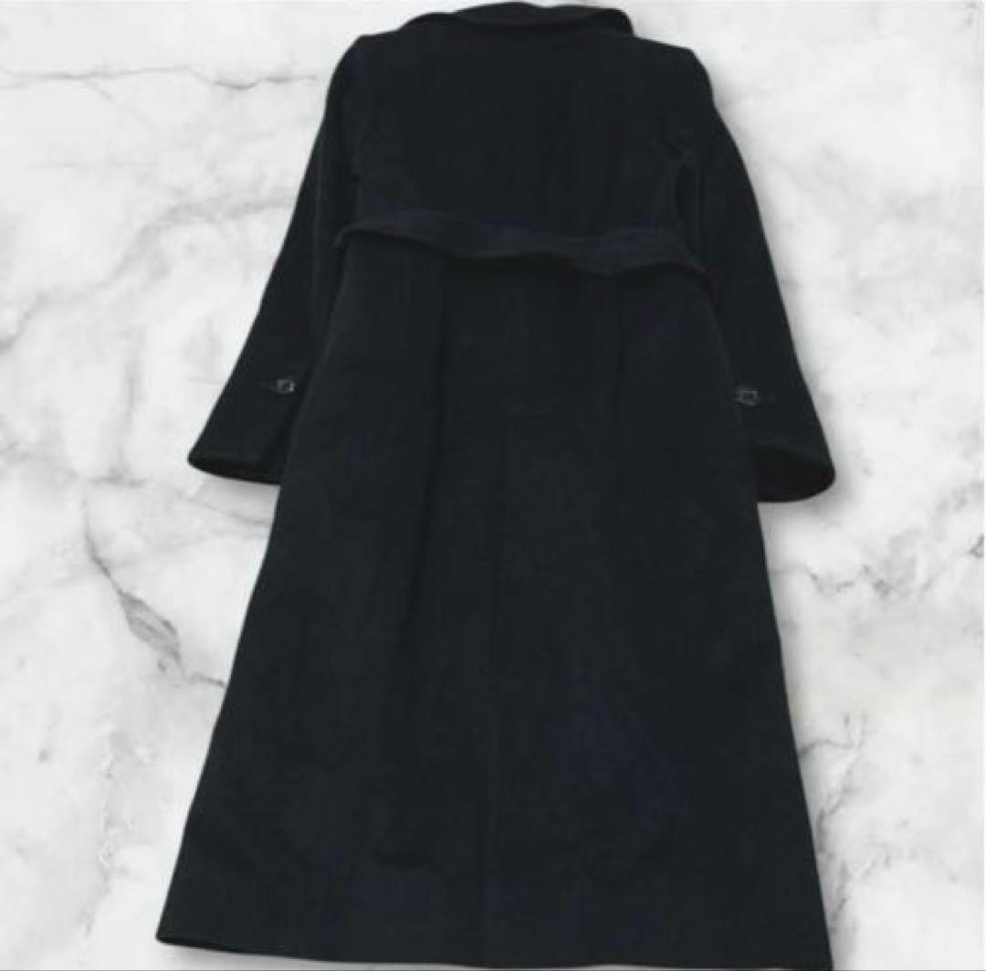 INED イネド　ロングコート　 ベルテッド　カシミヤ100% ブラック