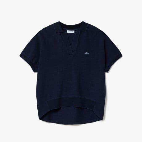 LACOSTE ラコステ インディゴ スキッパー ネック ポロシャツ