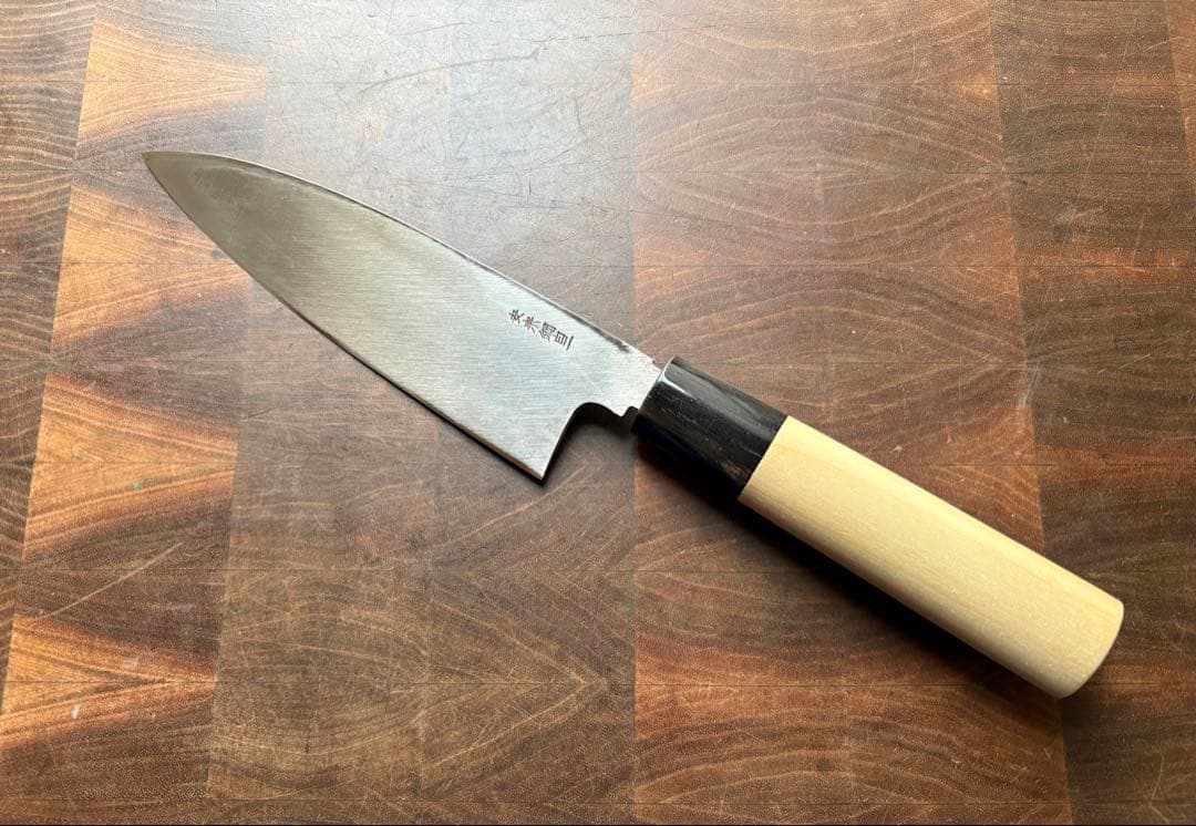 堺打刃物　舟行　出刃　霞150mm 5寸　包丁　白鋼　和包丁　釣り　未使用　水牛