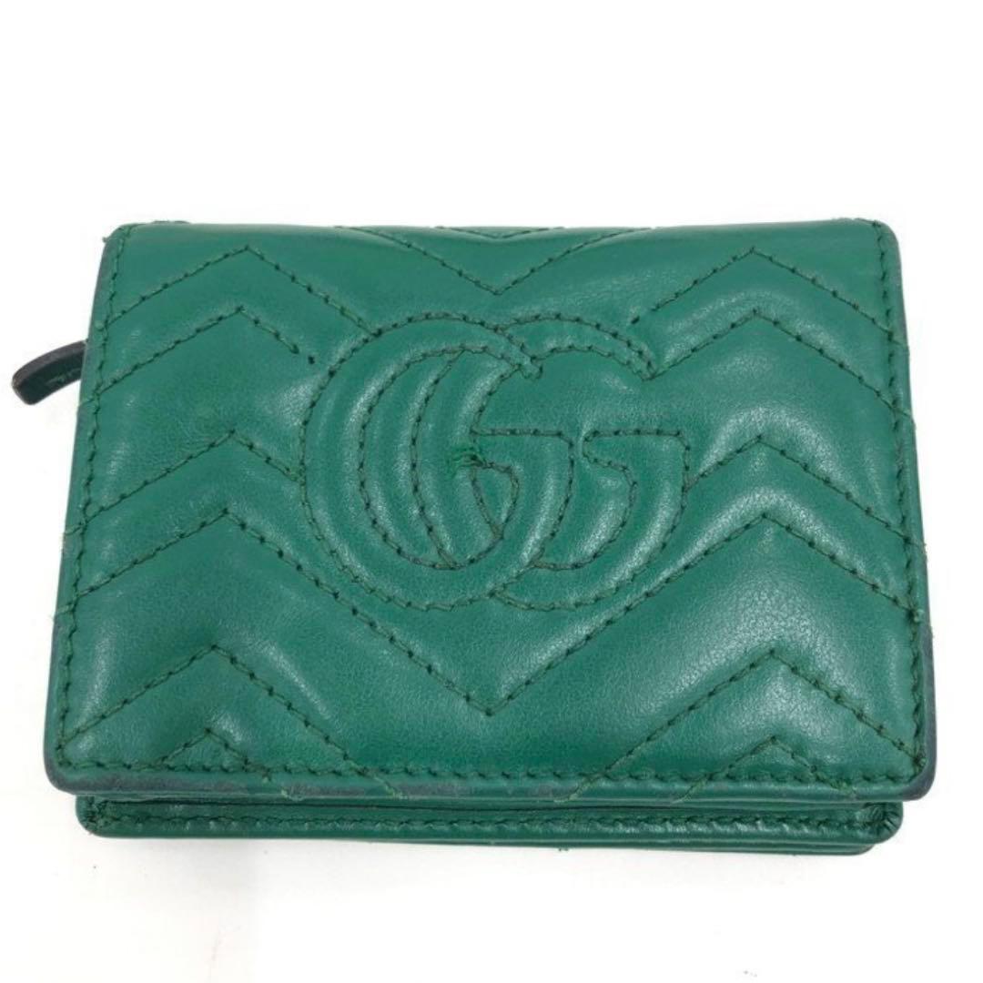 【値下げ】GUCCI グリーン 二つ折り財布