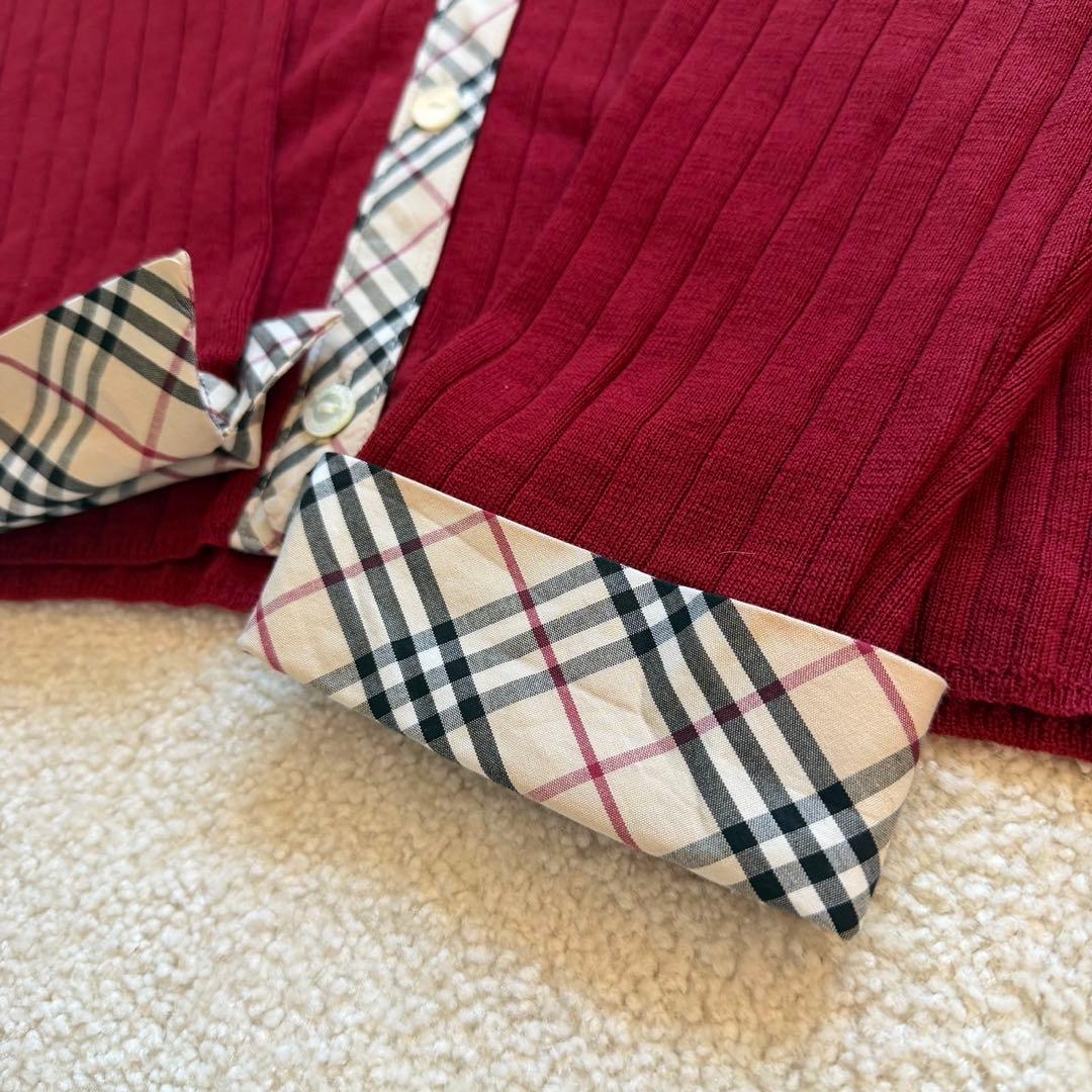 Burberry London ノバチェック 襟付リブカーデ　カーディガン
