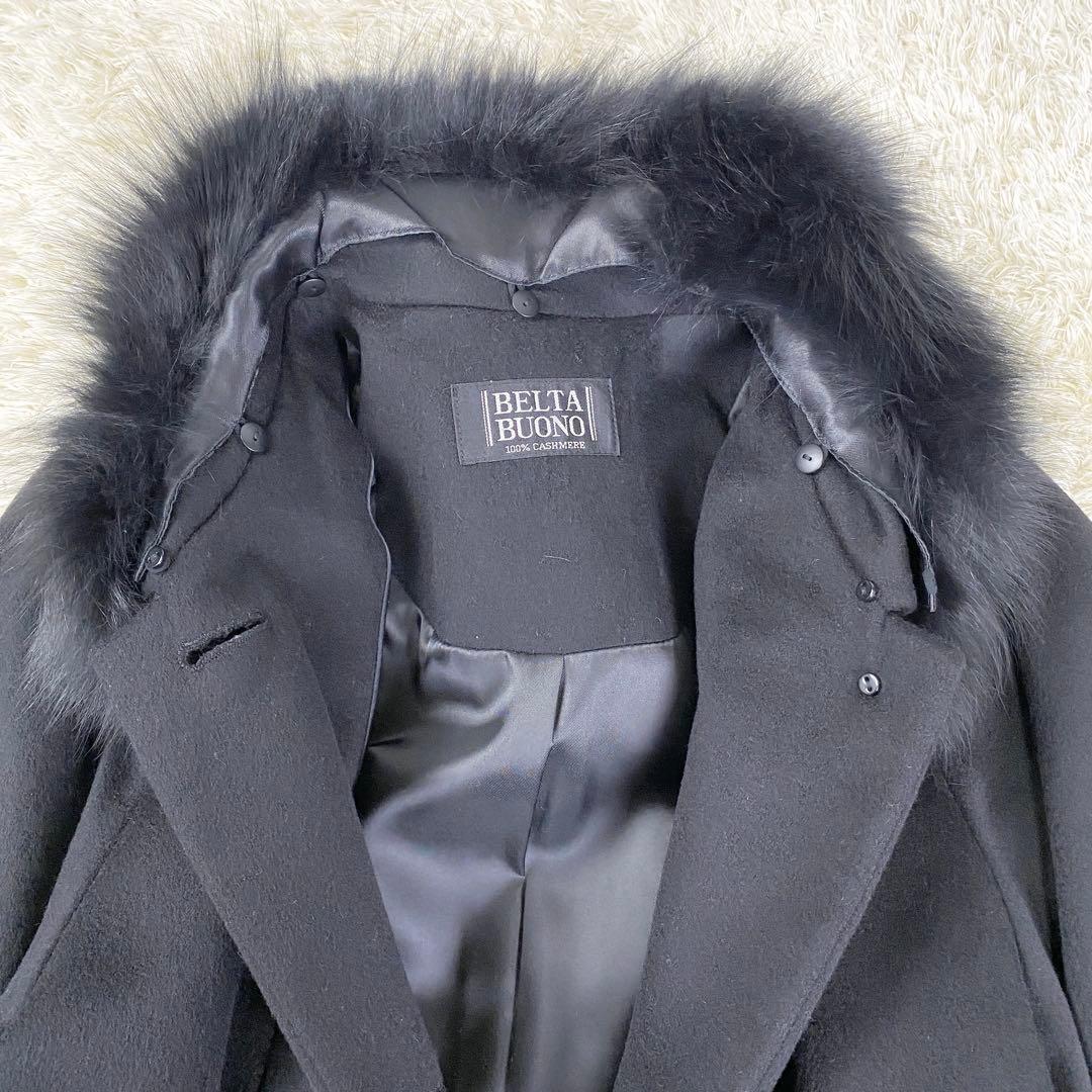 極美品 BELTA BUONO カシミヤ100％コート ロングコート 13 黒