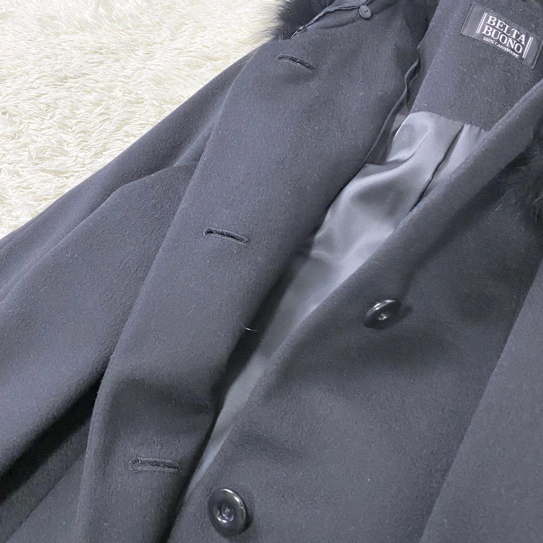 極美品 BELTA BUONO カシミヤ100％コート ロングコート 13 黒