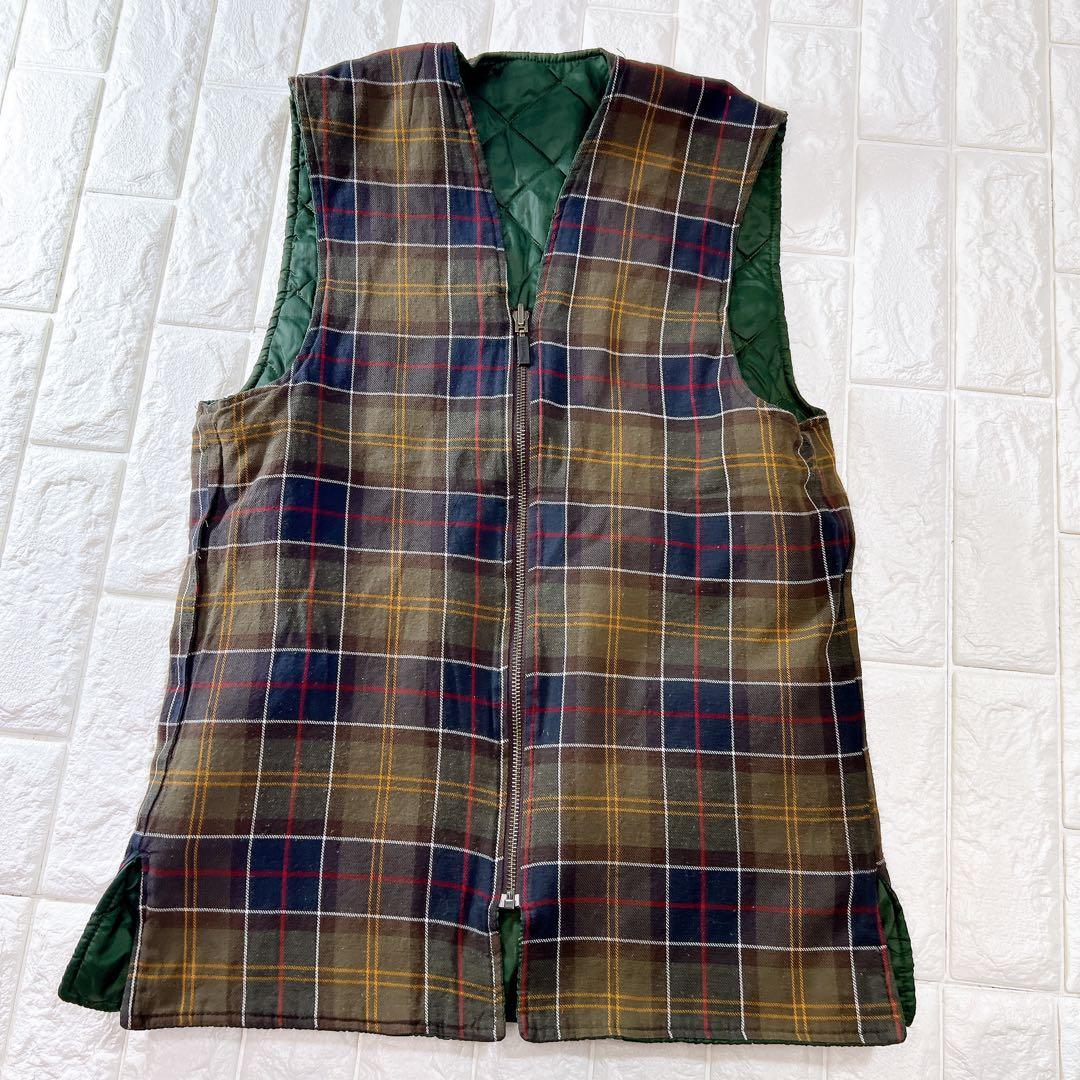 ヴィンテージ Barbour キルティングベストSize38 濃いグリーン