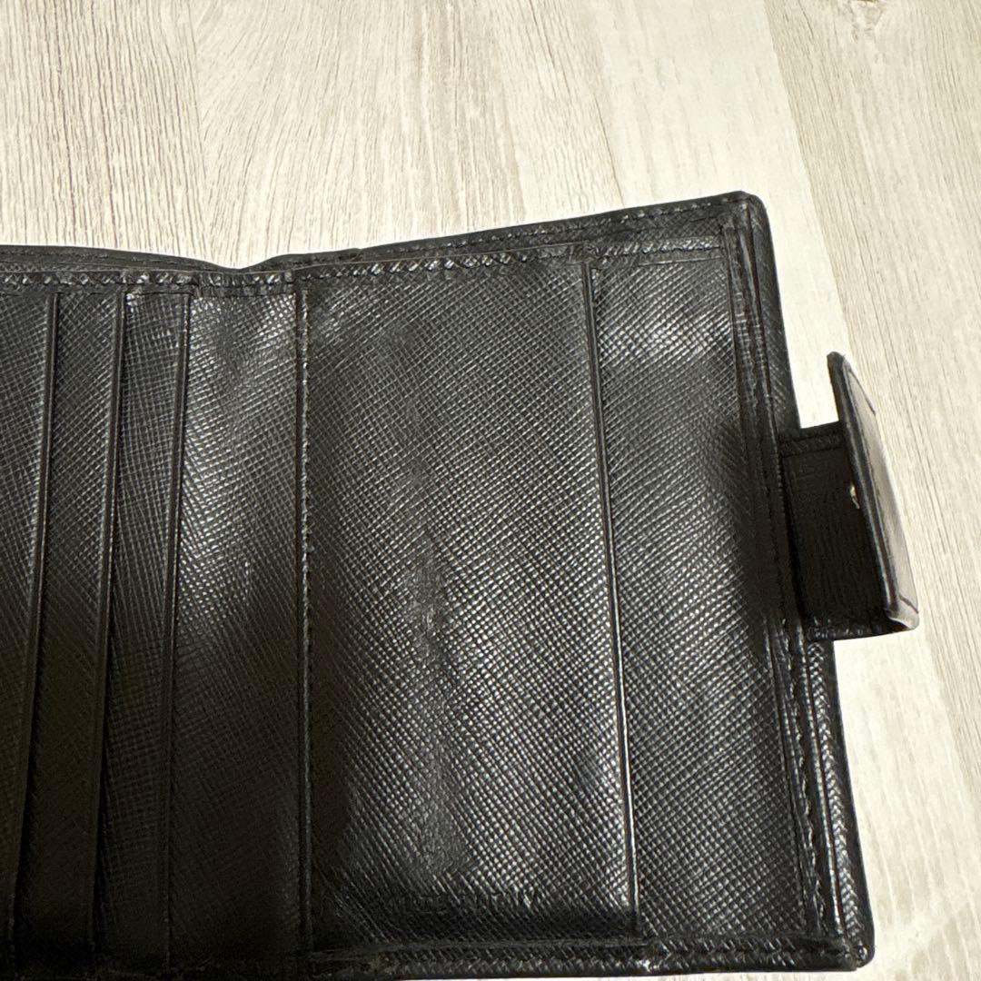 プラダ PRADA 2つ折り財布 二つ折り財布 三角ロゴ ブラック