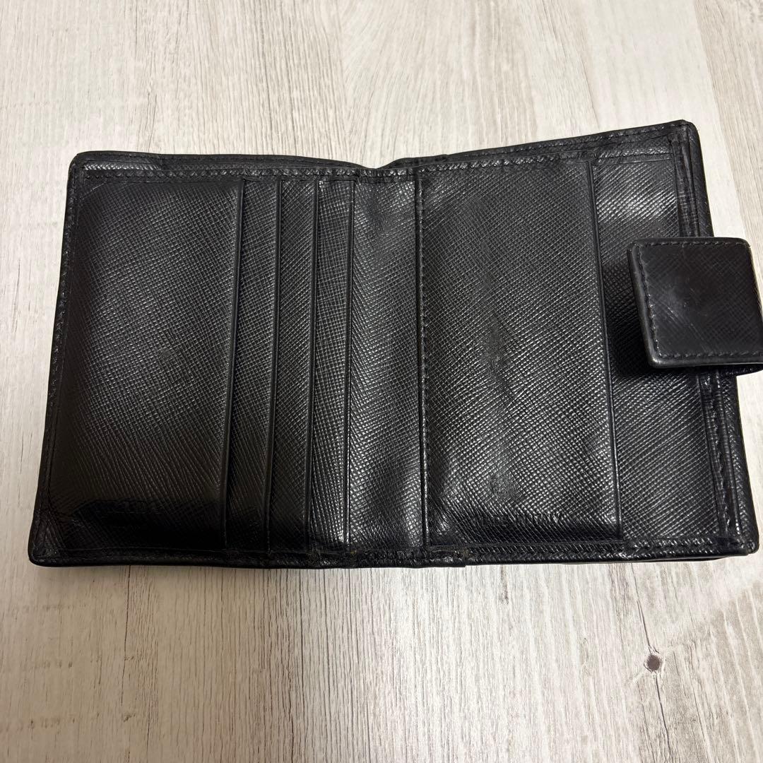 プラダ PRADA 2つ折り財布 二つ折り財布 三角ロゴ ブラック