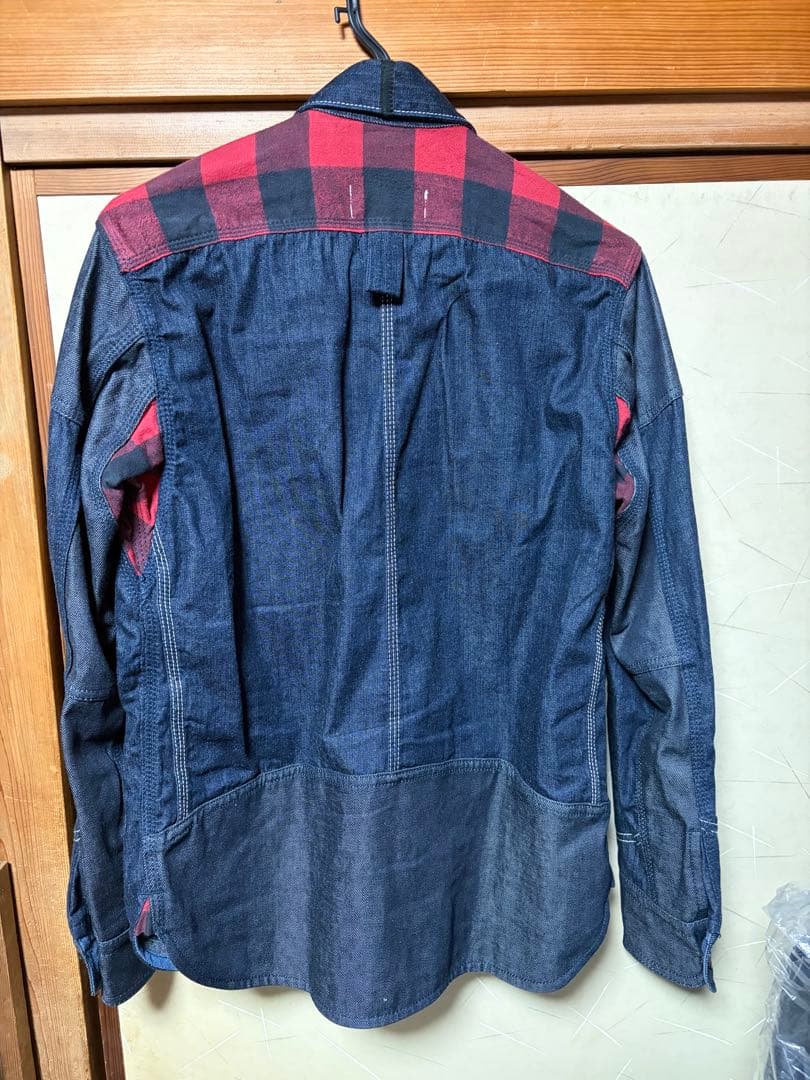 【最終値下】Lee eYe ジュンヤカバーオール S デニムレッドチェック