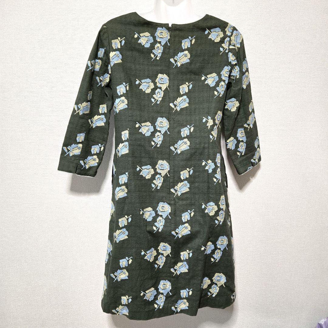 Sally Scott 薔薇 刺繍 ワンピース blockRoseコットン100