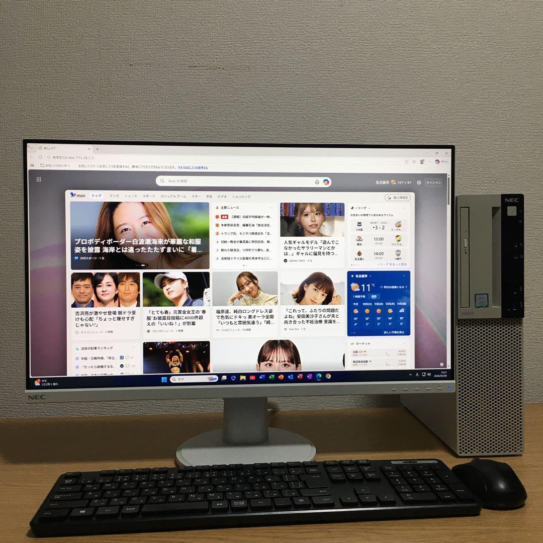 NEC Win11 8世代i3 8Gメモリ SSD+HDD 23.8'モニター
