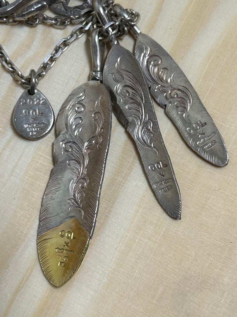 CAL O LINE 先金フェザーネックレス18k